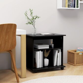 Rolkast 60x45x60 cm bewerkt hout zwart 1