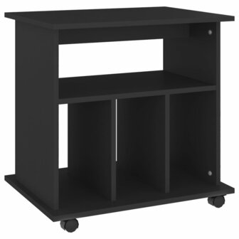 Rolkast 60x45x60 cm bewerkt hout zwart 2