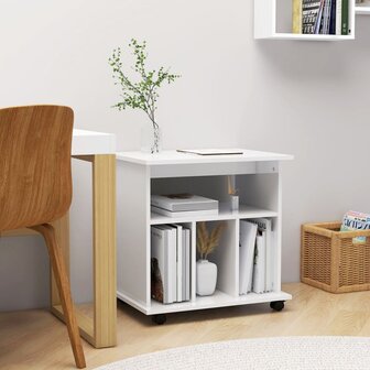 Rolkast 60x45x60 cm bewerkt hout hoogglans wit 1