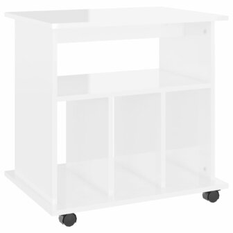 Rolkast 60x45x60 cm bewerkt hout hoogglans wit 2