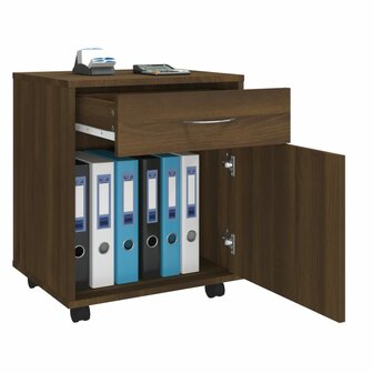 Rolkast 45x38x54 cm bewerkt hout bruin eikenkleur 4