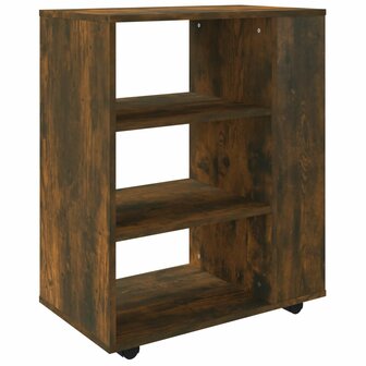 Rolkast 60x35x75 cm bewerkt hout gerookt eikenkleurig 2
