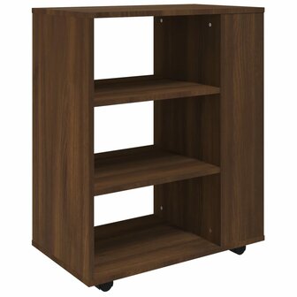 Rolkast 60x35x75 cm bewerkt hout bruin eikenkleur 2