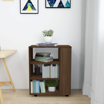 Rolkast 60x35x75 cm bewerkt hout bruin eikenkleur 4