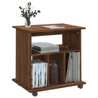 Rolkast 60x45x60 cm bewerkt hout bruin eikenkleur 4