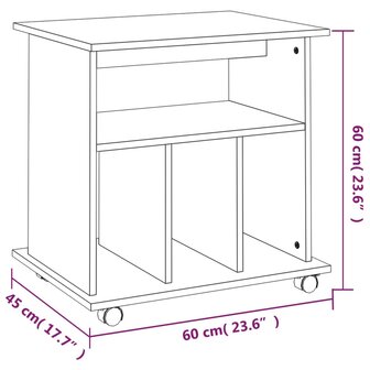 Rolkast 60x45x60 cm bewerkt hout bruin eikenkleur 8