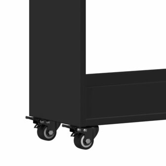 Kast met wieltjes 60x22x79 bewerkt hout zwart 8