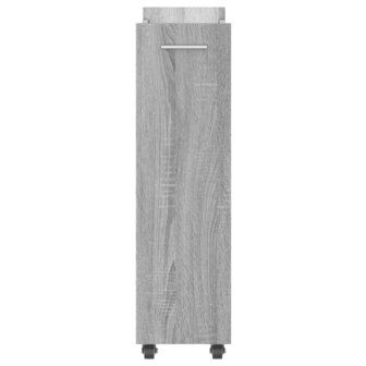 Kast met wieltjes 60x22x79 bewerkt hout grijs sonoma 6