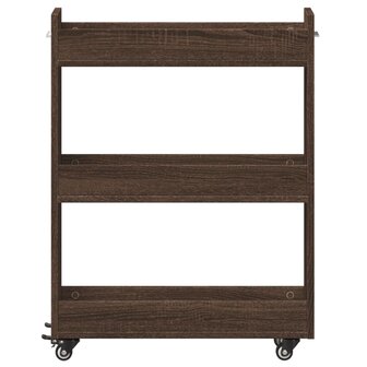 Kast met wieltjes 60x22x79 bewerkt hout bruin eikenkleurig 5