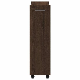 Kast met wieltjes 60x22x79 bewerkt hout bruin eikenkleurig 6