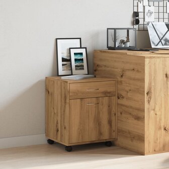 Rolkast 45x38x54 cm bewerkt hout artisanaal eikenkleur 3