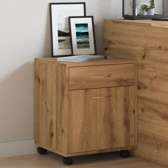 Rolkast 45x38x54 cm bewerkt hout artisanaal eikenkleur 4
