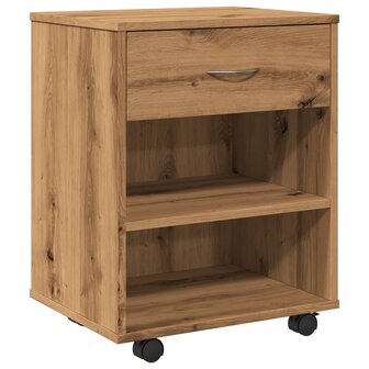 Rolkast 46x36x59 cm bewerkt hout artisanaal eikenkleurig 2