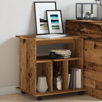 Rolkast 60x45x60 cm bewerkt hout oud houtkleurig 4