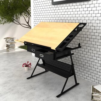 Tekentafel met 2 lades en kruk 7