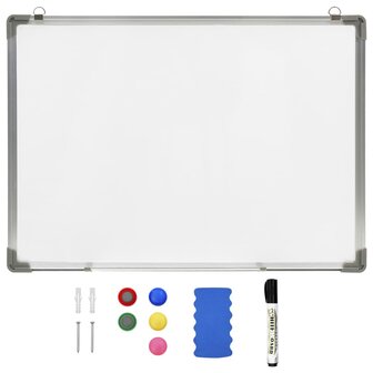 Whiteboard magnetisch 90x60 cm staal wit 1