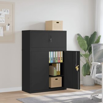 Archiefkast 90x40x130 cm staal zwart 1