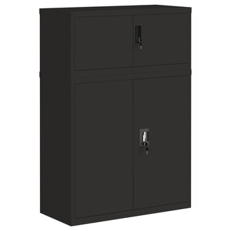 Archiefkast 90x40x130 cm staal zwart 2