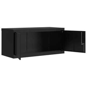 Archiefkast 90x40x130 cm staal zwart 5