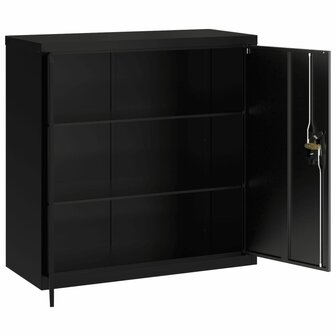 Archiefkast 90x40x130 cm staal zwart 9