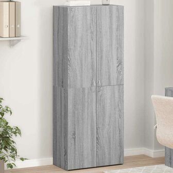 Archiefkast 60x32x153 cm bewerkt hout grijs sonoma eikenkleurig 1