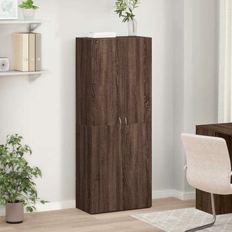 Archiefkast 60x32x153 cm bewerkt hout bruin eikenkleur 3
