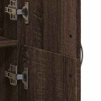 Archiefkast 60x32x153 cm bewerkt hout bruin eikenkleur 8