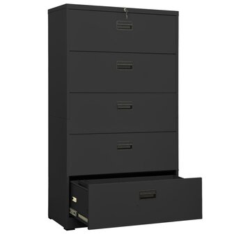 Archiefkast 90x46x164 cm staal antracietkleurig 5