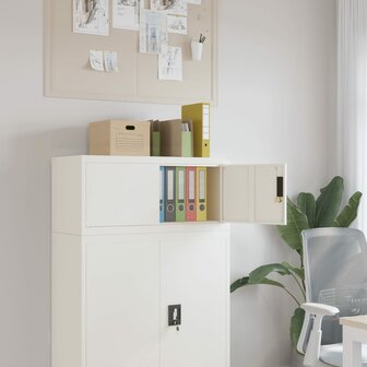 Archiefkast 90x40x40 cm staal wit 1