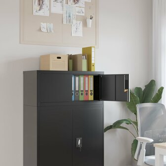 Archiefkast 90x40x40 cm staal zwart 1