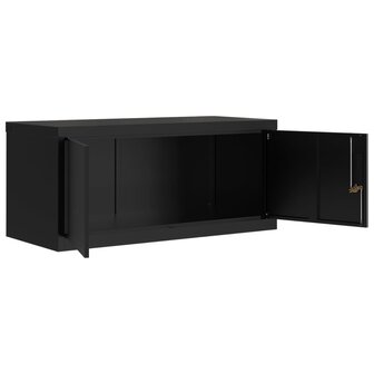 Archiefkast 90x40x40 cm staal zwart 4