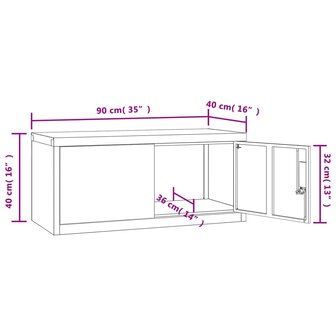 Archiefkast 90x40x40 cm staal zwart 8
