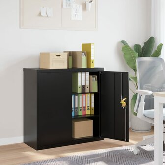 Archiefkast 90x40x90 cm staal zwart 1