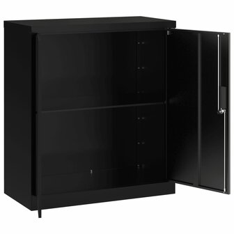 Archiefkast 79x40x90 cm staal zwart 4