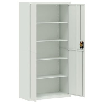 Archiefkast 90x40x180 cm staal lichtgrijs 4