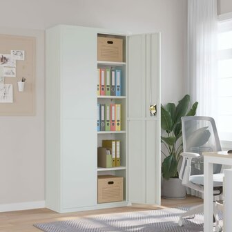 Archiefkast 90x40x200 cm staal lichtgrijs 1