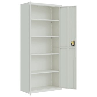 Archiefkast 90x40x200 cm staal lichtgrijs 4