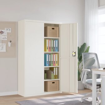 Archiefkast 105x40x180 cm staal wit 1