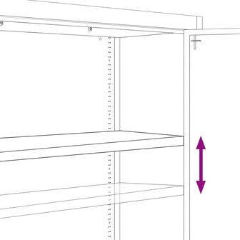 Archiefkast 105x40x180 cm staal wit 7