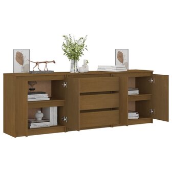 Bijzetkast 180x36x65 cm massief grenenhout honingbruin 4