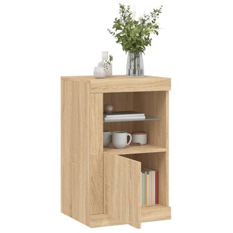 Bijzetkastjes met LED 2 st bewerkt hout sonoma eikenkleurig 4
