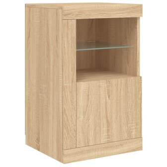 Bijzetkastjes met LED 2 st bewerkt hout sonoma eikenkleurig 6