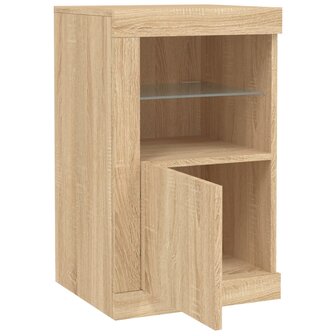 Bijzetkastjes met LED 2 st bewerkt hout sonoma eikenkleurig 7