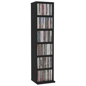 Cd-kast 21x20x88 cm bewerkt hout zwart 3