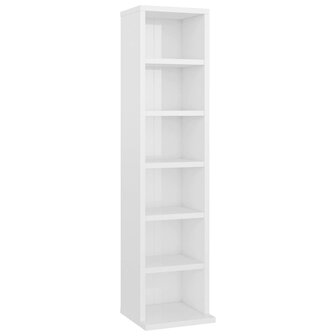 Cd-kast 21x20x88 cm bewerkt hout hoogglans wit 2