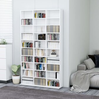 Cd-kast 102x16x177,5 cm bewerkt hout wit 1