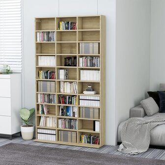 Cd-kast 102x16x177,5 cm bewerkt hout sonoma eikenkleurig 1