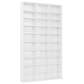 Cd-kast 102x16x177,5 cm bewerkt hout hoogglans wit 2