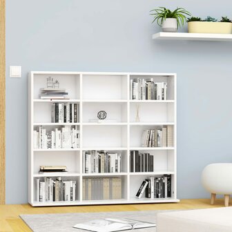 Cd-kast 102x23x89,5 cm bewerkt hout wit 1