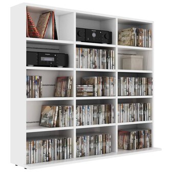 Cd-kast 102x23x89,5 cm bewerkt hout wit 3